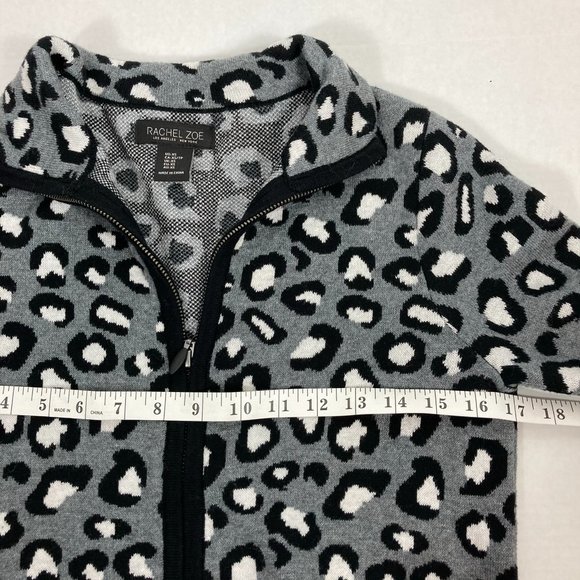Rachel Zoe Full Zip Leopard Sweater Jacket Sz XS - Picture 5 of 9